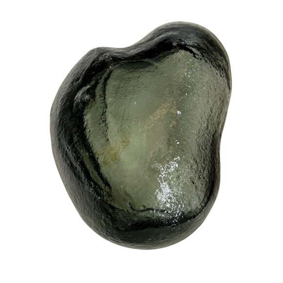 Glass Bowl Diameter Smoky Green/Charcoal Design Unique Artisan - Picture 6 of 8